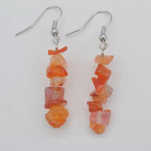 Bracelet And Earrings Set - South Red Agate Healing Natural Stone - Picture 9 of 9